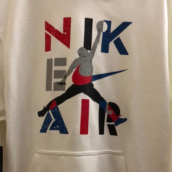 NWT Nike Air Jordan Hoodie in White w/ Jumpman - Picture 3 of 13